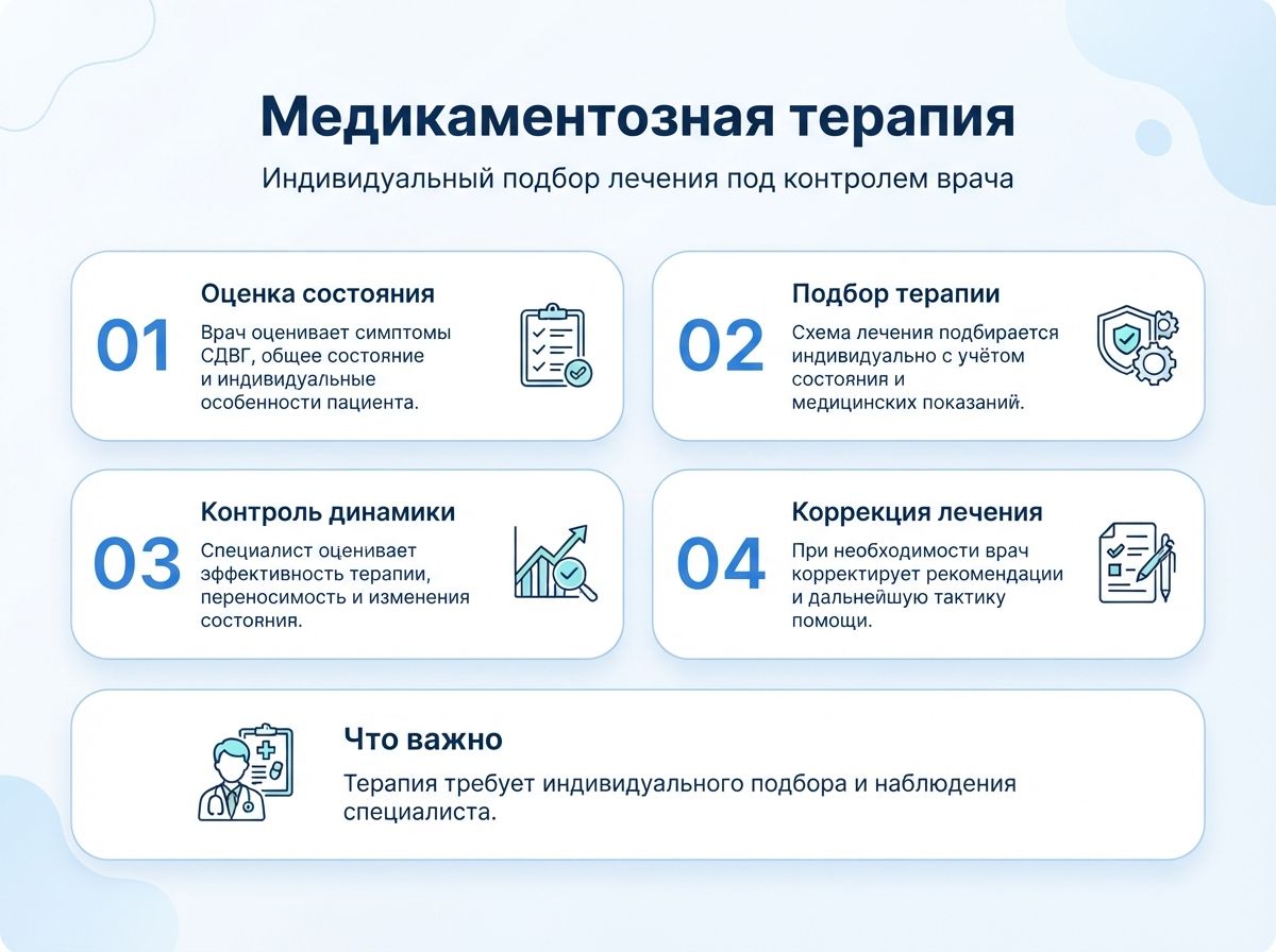 Лечение СДВГ в Пласте у детей и взрослыхинфографика